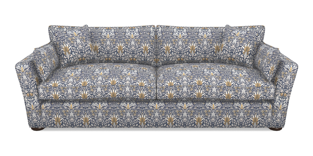 Product photograph of Aldeburgh 4 Seater Sofa In William Morris Collection - Snakeshead - Indigo Hemp from Sofas and Stuff Limited