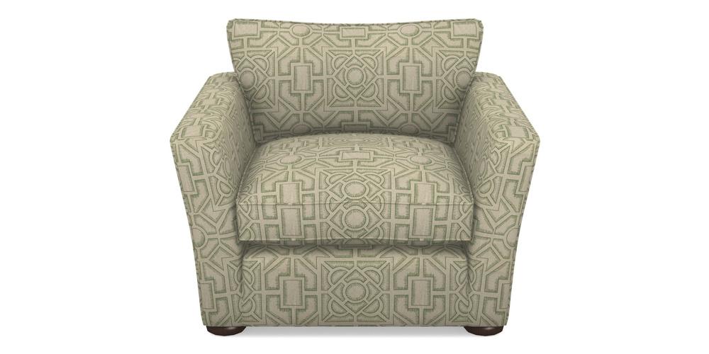 Product photograph of Aldeburgh Chair In Rhs Collection - Large Knot Garden Linen - Green from Sofas and Stuff Limited