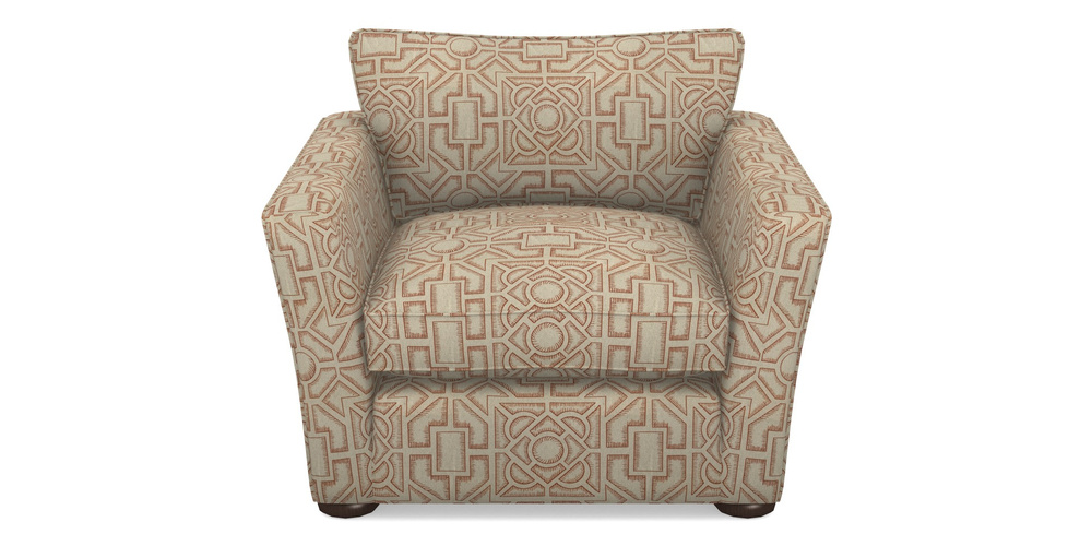 Product photograph of Aldeburgh Chair In Rhs Collection - Large Knot Garden Linen - Terracotta from Sofas and Stuff Limited