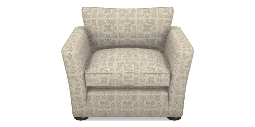 Product photograph of Aldeburgh Chair In Rhs Collection - Small Knot Garden Cotton Weave - Gold from Sofas and Stuff Limited