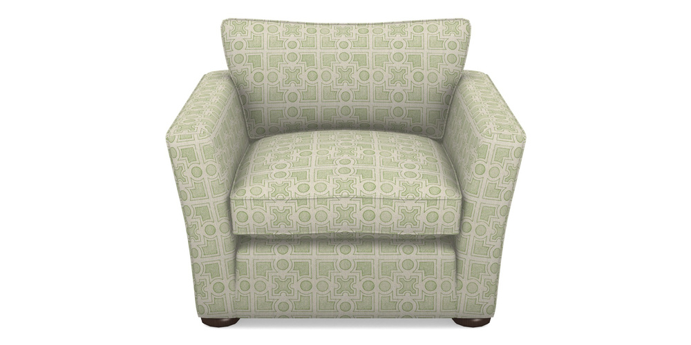 Product photograph of Aldeburgh Chair In Rhs Collection - Small Knot Garden Cotton Weave - Green from Sofas and Stuff Limited