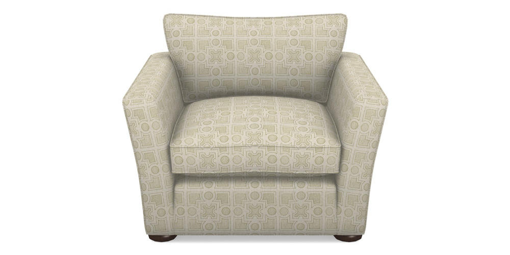 Product photograph of Aldeburgh Chair In Rhs Collection - Small Knot Garden Cotton Weave - Olive from Sofas and Stuff Limited