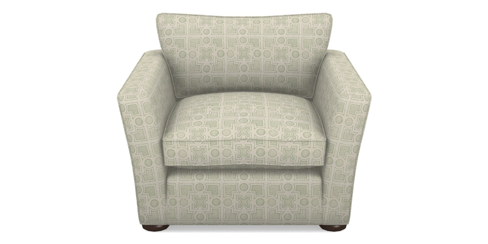 Product photograph of Aldeburgh Chair In Rhs Collection - Small Knot Garden Cotton Weave - Pistachio from Sofas and Stuff Limited