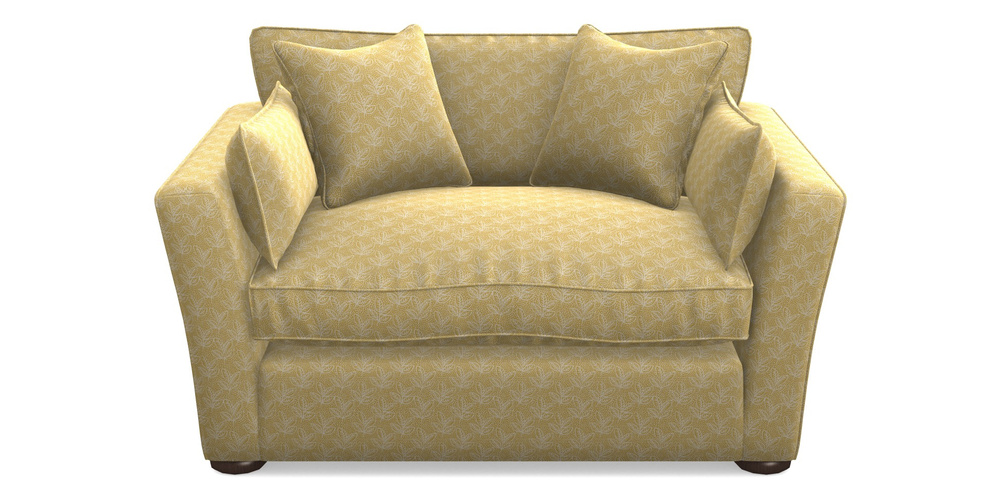 Product photograph of Aldeburgh Snuggler In Cloth 21 - Decorative Leaf - Canary from Sofas and Stuff Limited