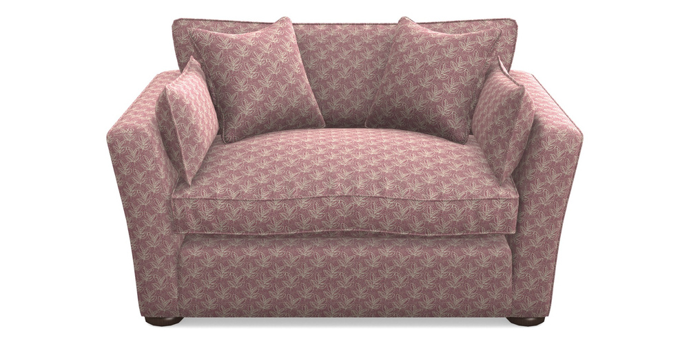 Product photograph of Aldeburgh Snuggler In Cloth 21 - Decorative Leaf - Cassis from Sofas and Stuff Limited