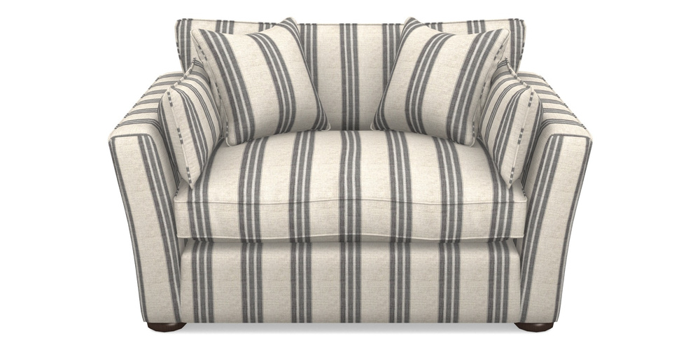 Product photograph of Aldeburgh Snuggler In Cloth 18 Stripes - Bengal - Bible Black from Sofas and Stuff Limited