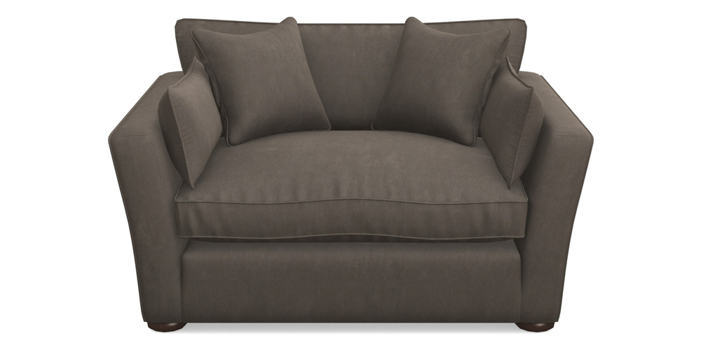 Product photograph of Aldeburgh Snuggler In Clever Tough And Eco Velvet - Chrome from Sofas and Stuff Limited