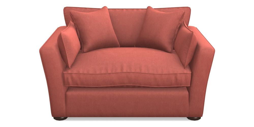 Product photograph of Aldeburgh Snuggler In Clever Tough And Eco Velvet - Damson from Sofas and Stuff Limited