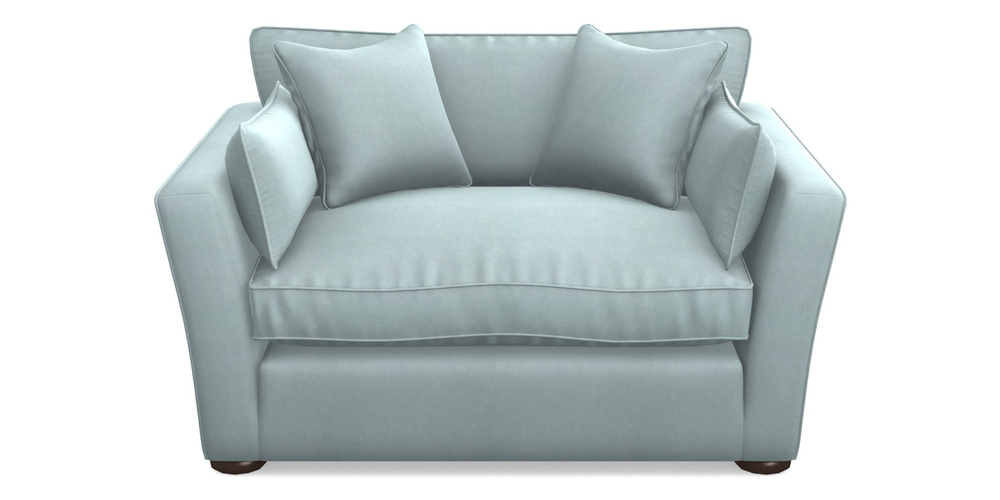 Product photograph of Aldeburgh Snuggler In Clever Tough And Eco Velvet - Mineral from Sofas and Stuff Limited