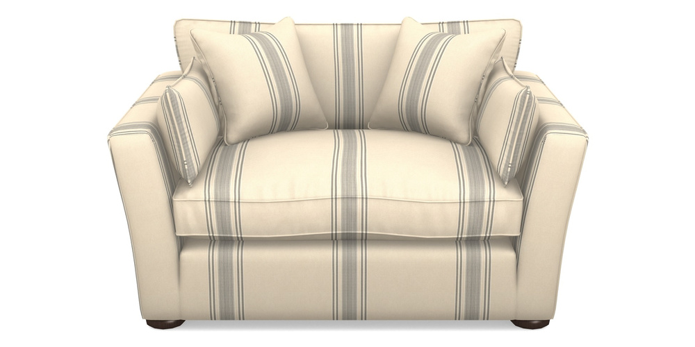 Product photograph of Aldeburgh Snuggler In Cloth 22 - Racing Stripes Cheltenham - Charcoal from Sofas and Stuff Limited