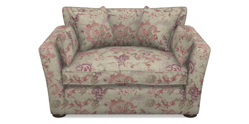 Product photograph of Aldeburgh Snuggler In Floral Linen - Faith Rose Quartz from Sofas and Stuff Limited