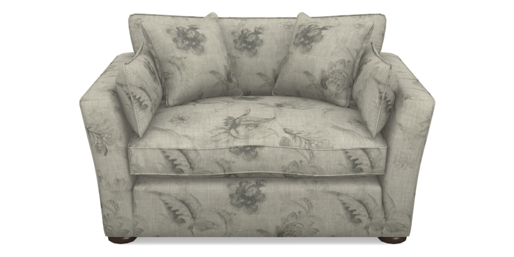 Product photograph of Aldeburgh Snuggler In Floral Linen - Lela Mystery Oat Sepia from Sofas and Stuff Limited