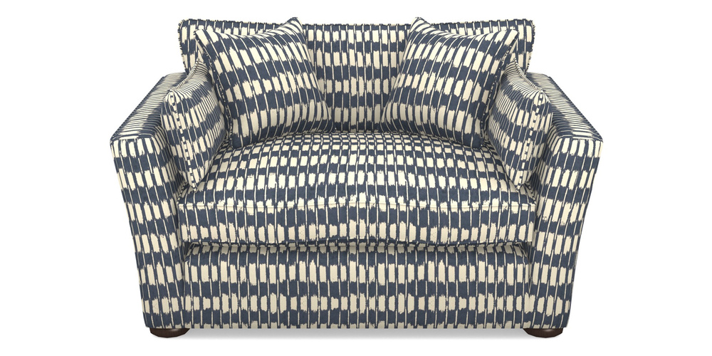 Product photograph of Aldeburgh Snuggler In V A Brompton Collection - Ikat - Midnight Blue from Sofas and Stuff Limited