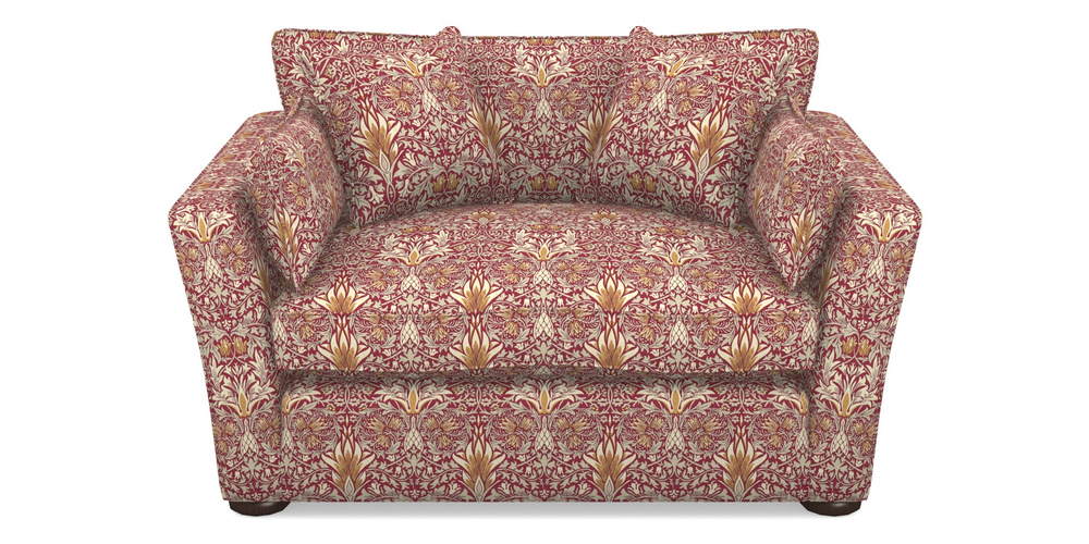 Product photograph of Aldeburgh Snuggler In William Morris Collection - Snakeshead - Claret Gold from Sofas and Stuff Limited