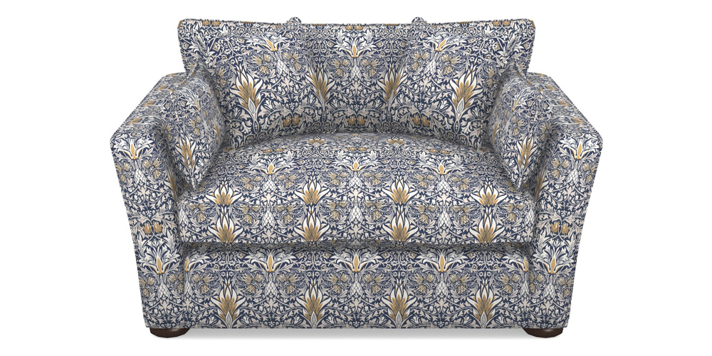 Product photograph of Aldeburgh Snuggler In William Morris Collection - Snakeshead - Indigo Hemp from Sofas and Stuff Limited