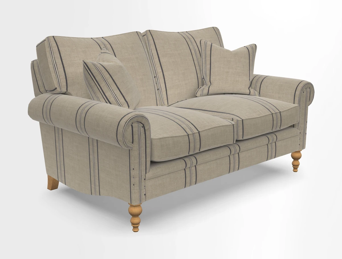 Aldingbourne 3 seater sofa in Grain Sack Stripe Linen Red