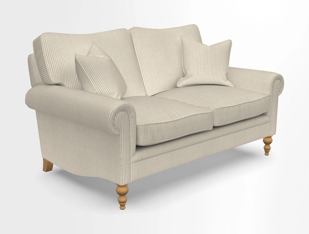 Aldingbourne 3 seater sofa in Grain Sack Stripe Linen Red