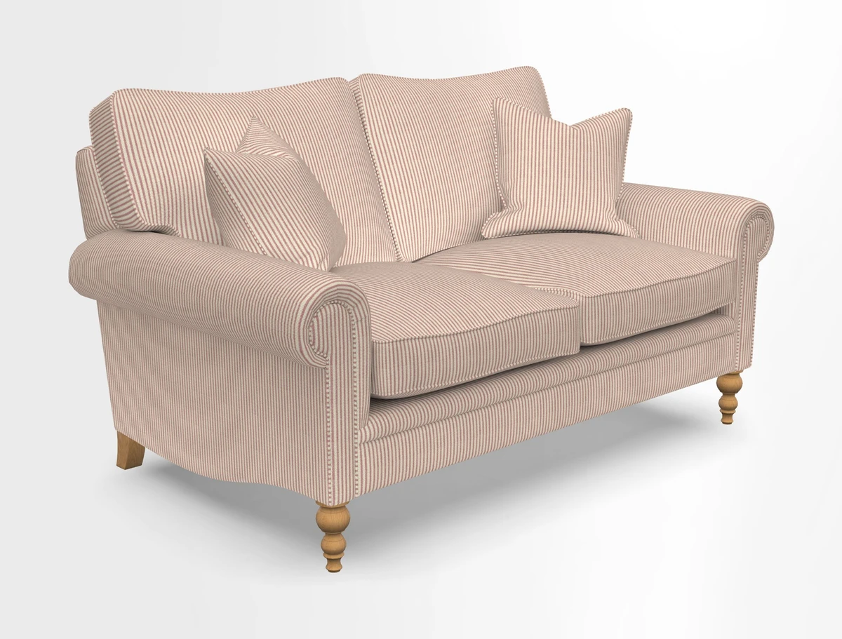 Aldingbourne 3 seater sofa in Grain Sack Stripe Linen Red