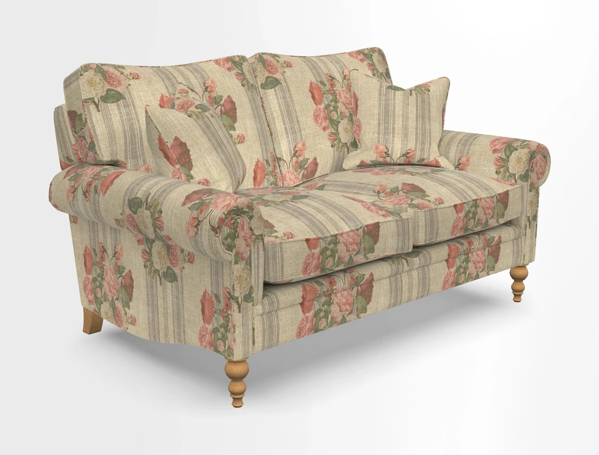 Aldingbourne 3 seater sofa in Grain Sack Stripe Linen Red