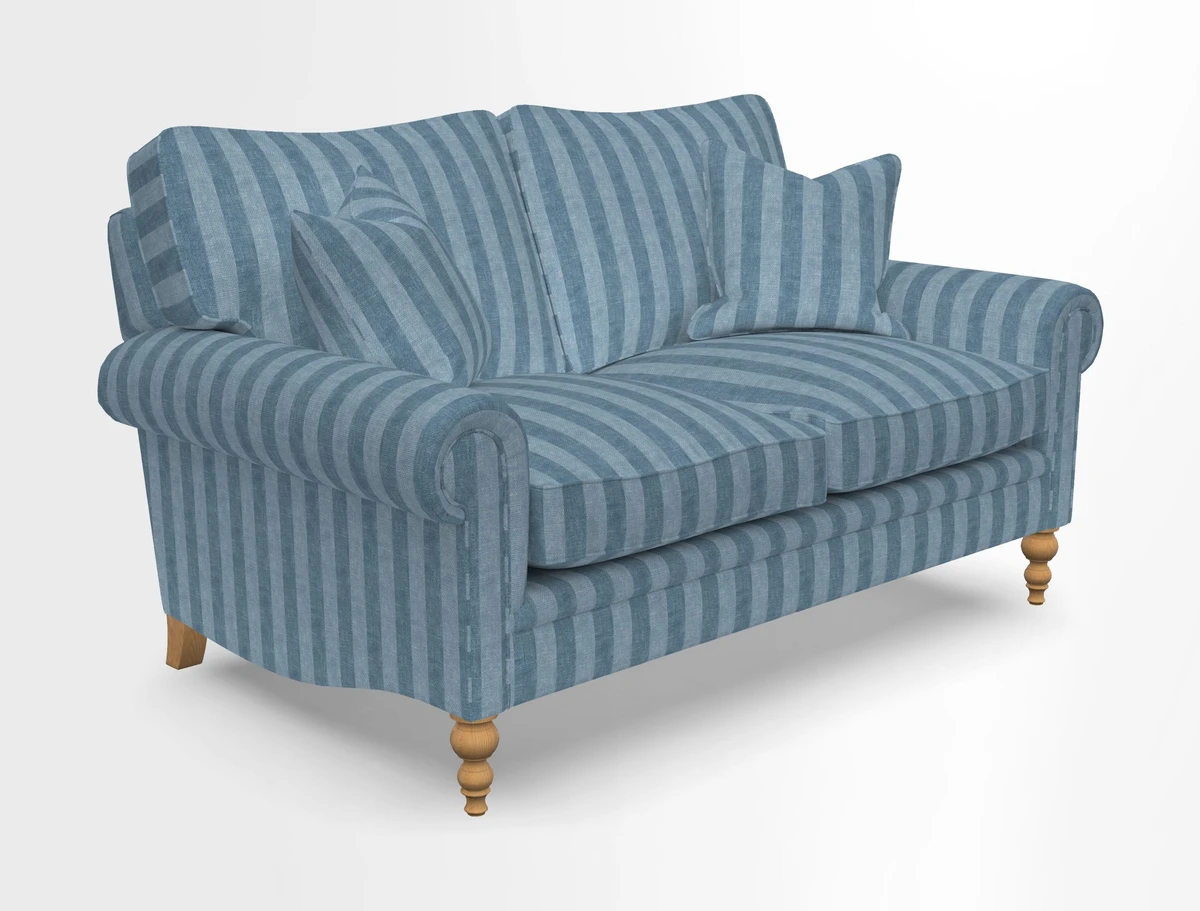 Aldingbourne 3 seater sofa in Grain Sack Stripe Linen Red