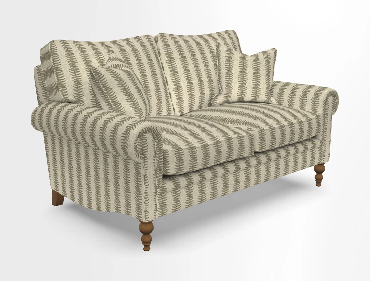 Aldingbourne 3 seater sofa in Grain Sack Stripe Linen Red