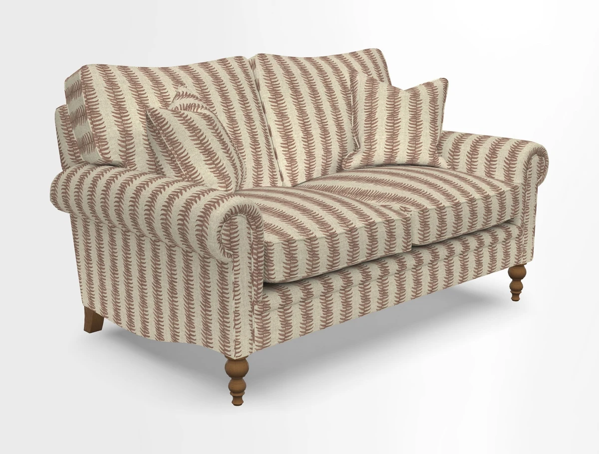 Aldingbourne 3 seater sofa in Grain Sack Stripe Linen Red