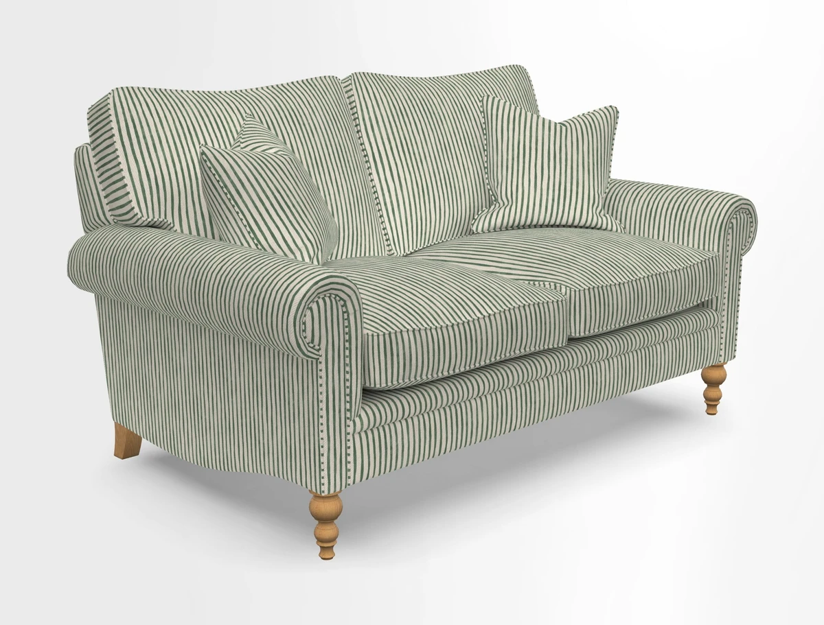 Aldingbourne 3 seater sofa in Grain Sack Stripe Linen Red