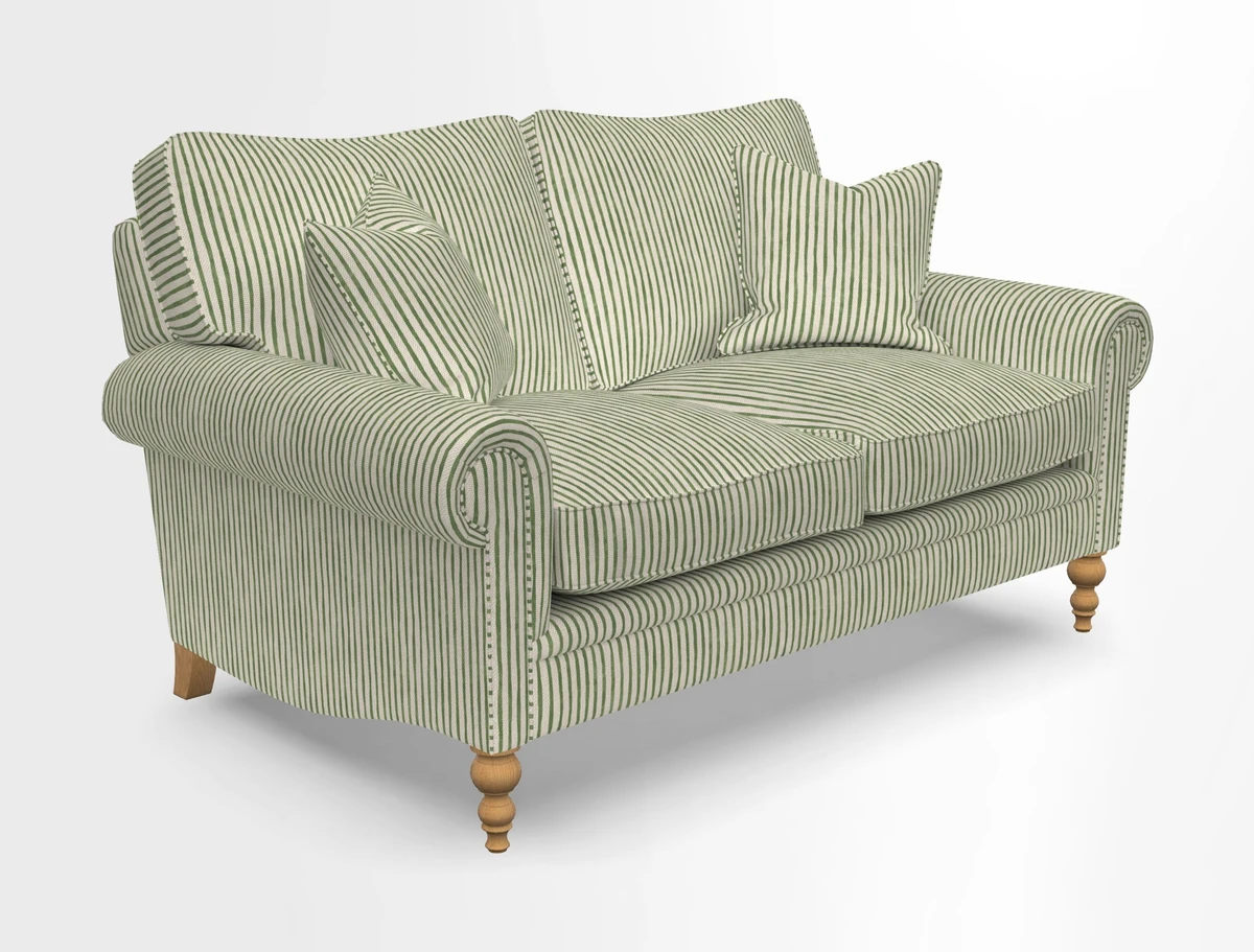 Aldingbourne 3 seater sofa in Grain Sack Stripe Linen Red