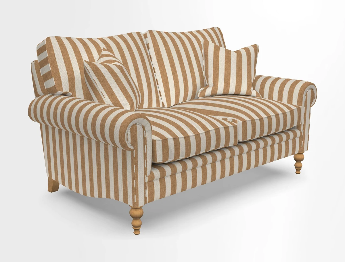 Aldingbourne 3 seater sofa in Grain Sack Stripe Linen Red