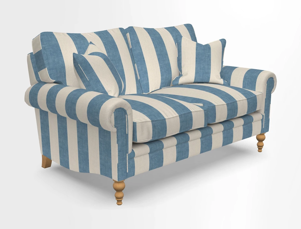Aldingbourne 3 seater sofa in Grain Sack Stripe Linen Red