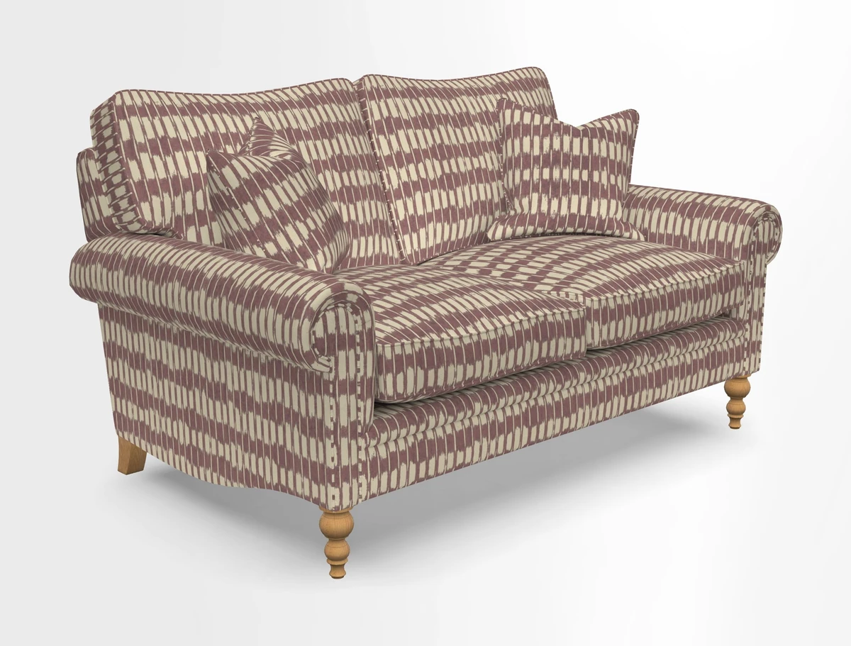 Aldingbourne 3 seater sofa in Grain Sack Stripe Linen Red