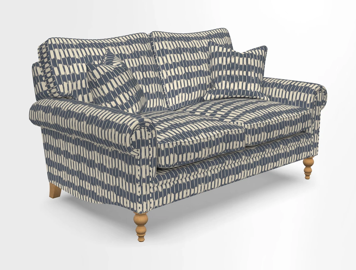 Aldingbourne 3 seater sofa in Grain Sack Stripe Linen Red