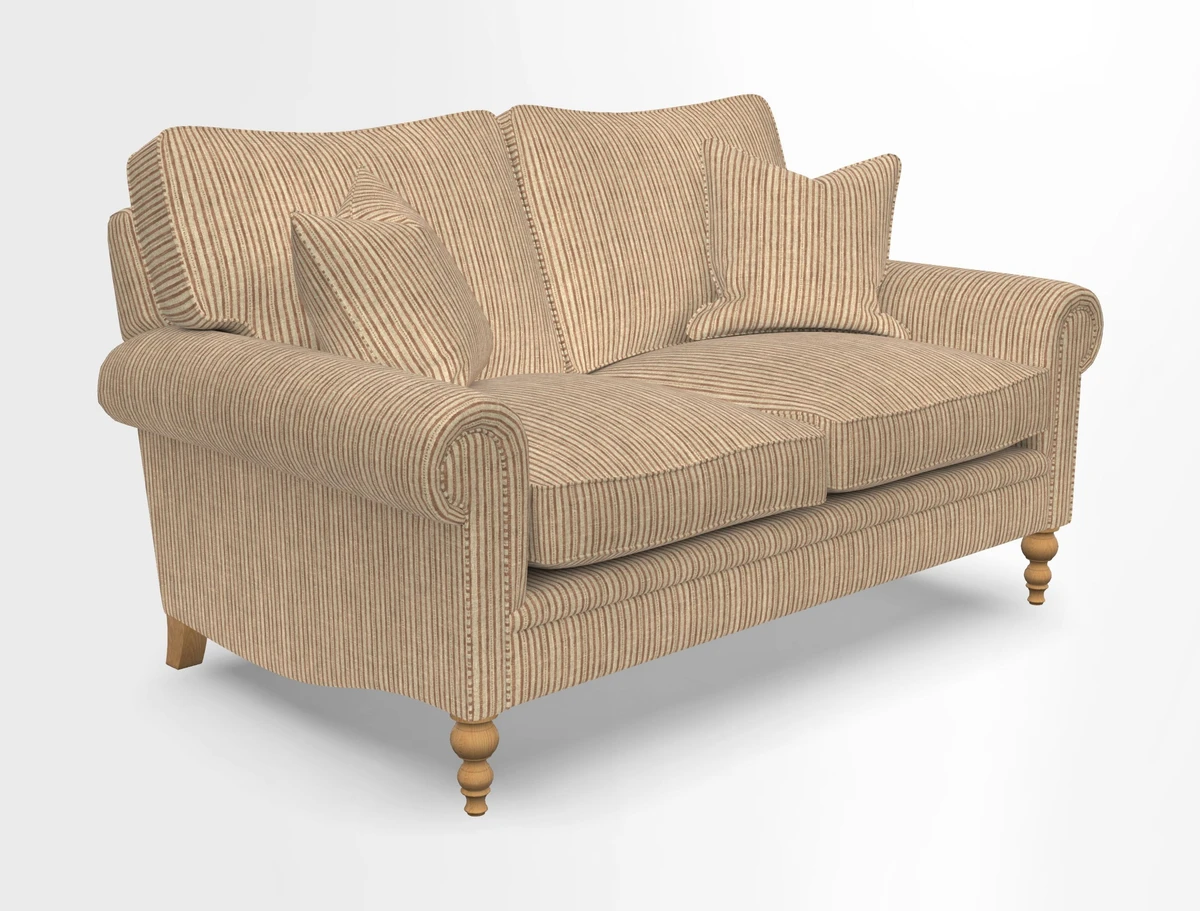 Aldingbourne 3 seater sofa in Grain Sack Stripe Linen Red