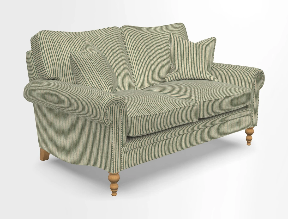 Aldingbourne 3 seater sofa in Grain Sack Stripe Linen Red