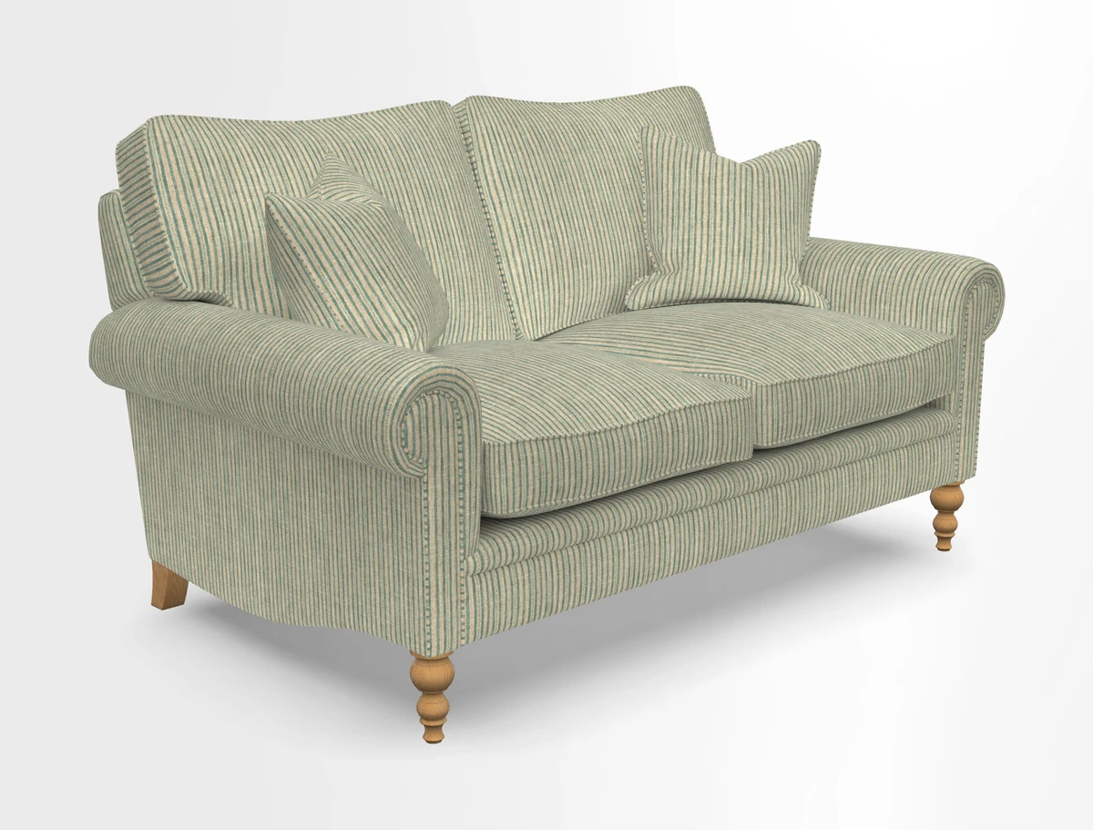 Aldingbourne 3 seater sofa in Grain Sack Stripe Linen Red