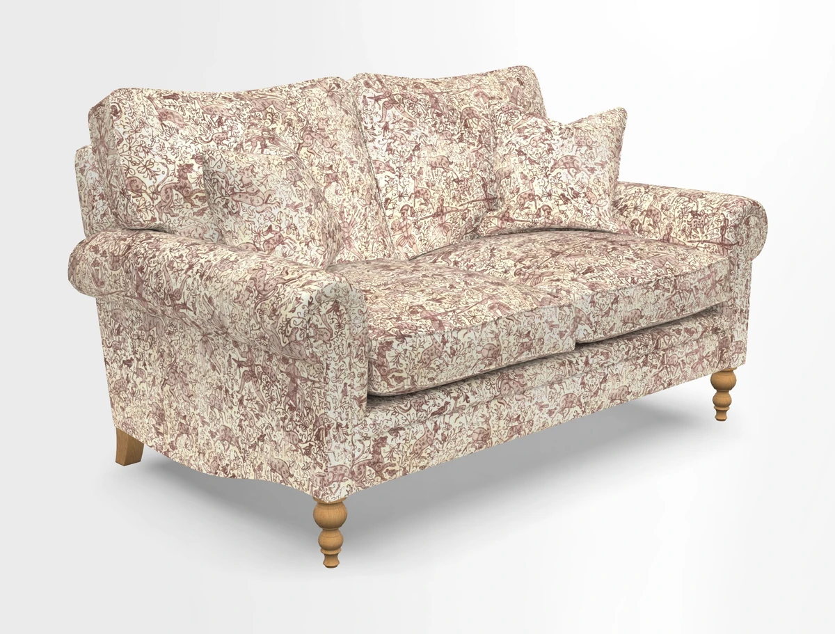 Aldingbourne 3 seater sofa in Grain Sack Stripe Linen Red