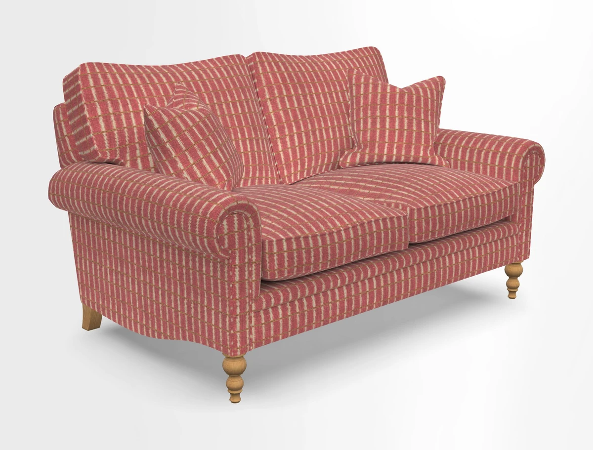 Aldingbourne 3 seater sofa in Grain Sack Stripe Linen Red