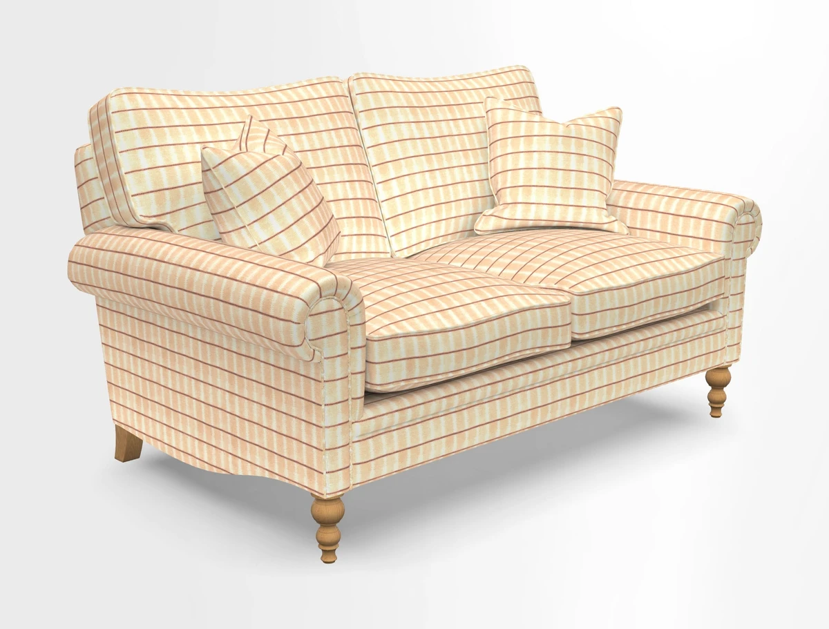 Aldingbourne 3 seater sofa in Grain Sack Stripe Linen Red