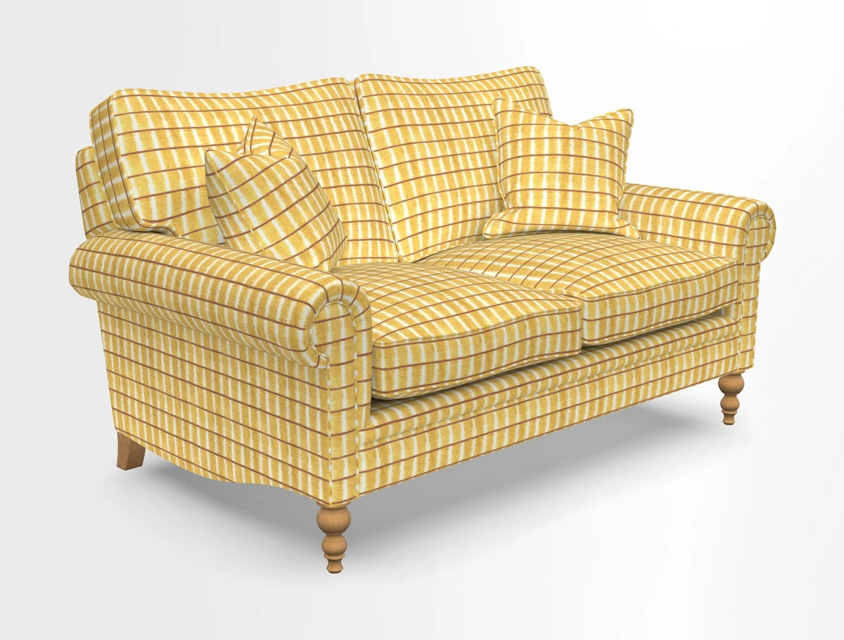 Aldingbourne 3 seater sofa in Grain Sack Stripe Linen Red