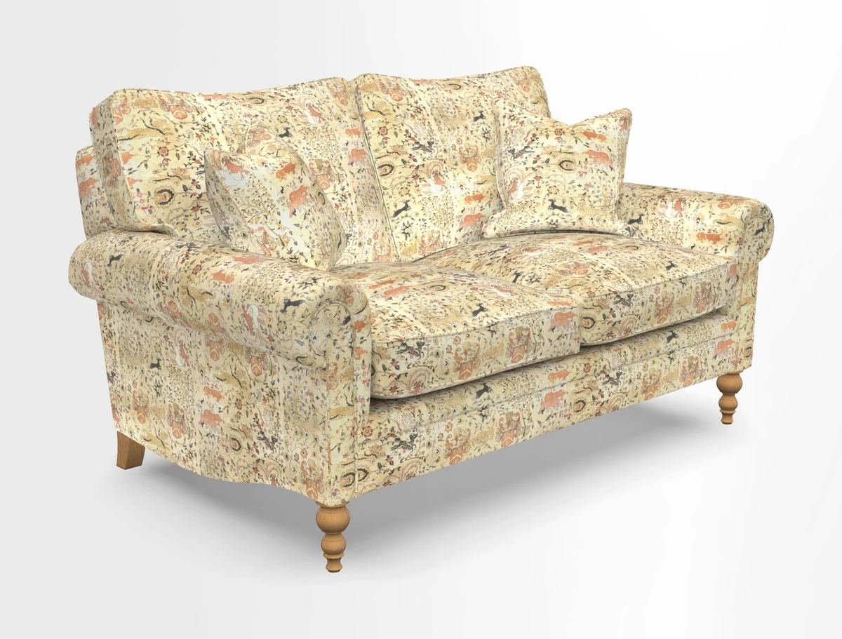 Aldingbourne 3 seater sofa in Grain Sack Stripe Linen Red