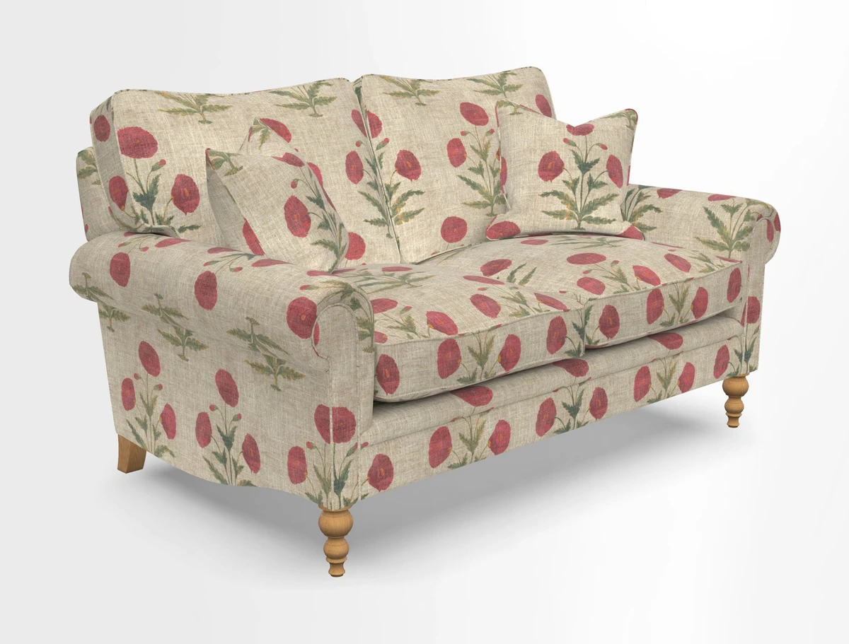 Aldingbourne 3 seater sofa in Grain Sack Stripe Linen Red
