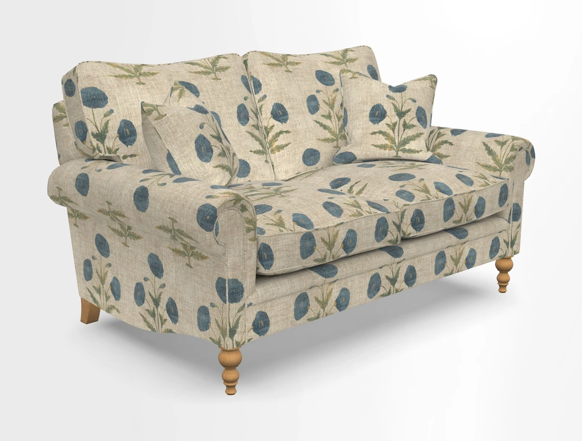 Aldingbourne 3 seater sofa in Grain Sack Stripe Linen Red