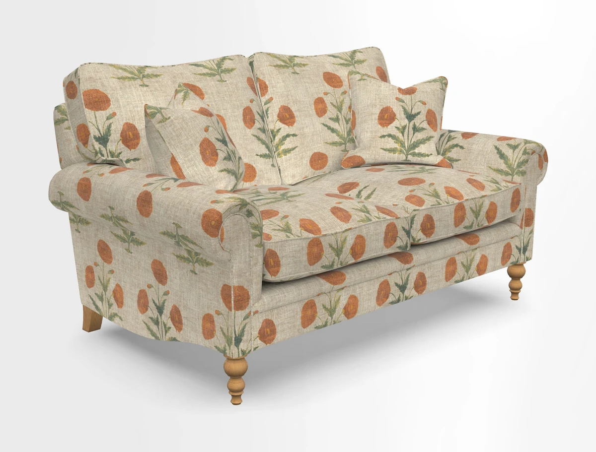 Aldingbourne 3 seater sofa in Grain Sack Stripe Linen Red