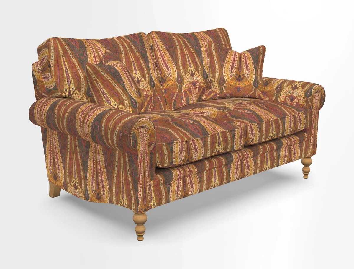 Aldingbourne 3 seater sofa in Grain Sack Stripe Linen Red