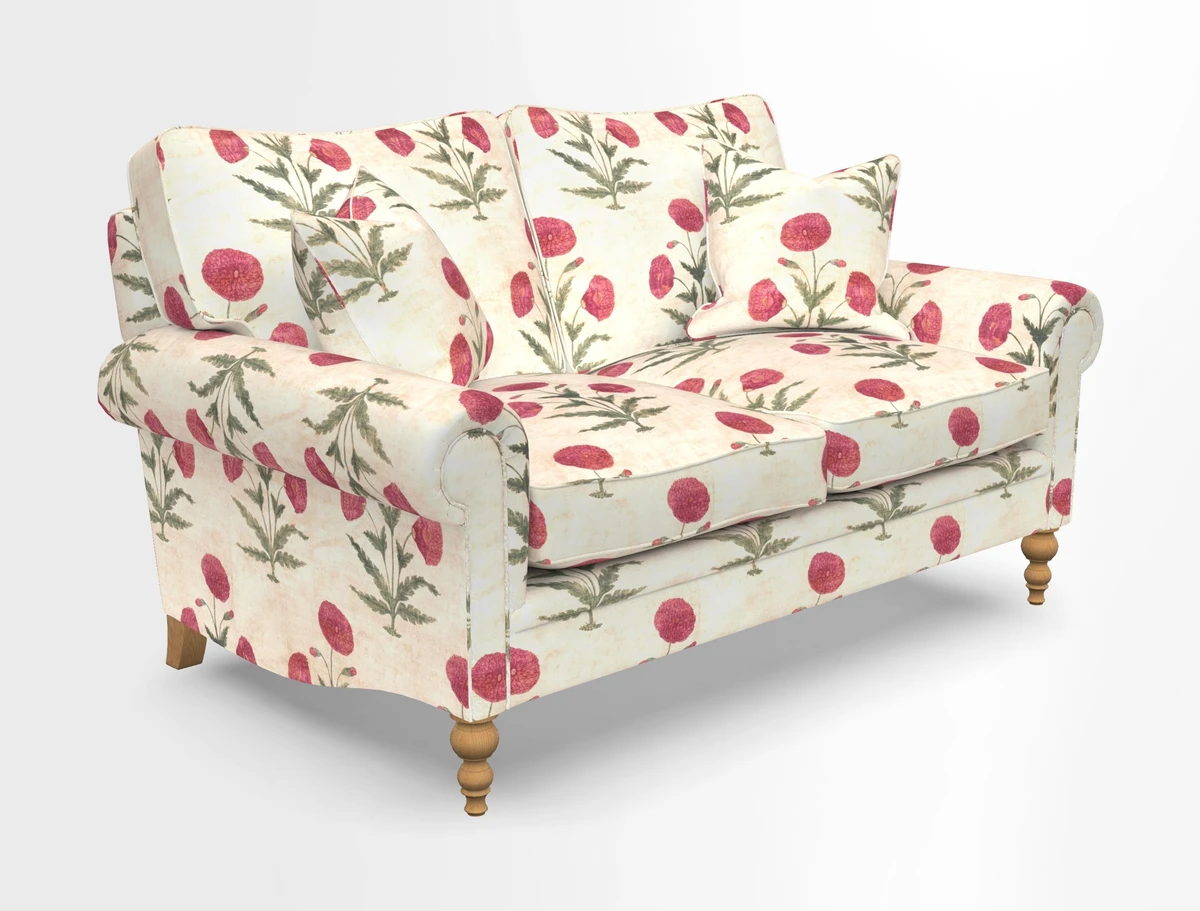 Aldingbourne 3 seater sofa in Grain Sack Stripe Linen Red