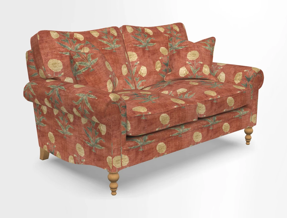 Aldingbourne 3 seater sofa in Grain Sack Stripe Linen Red