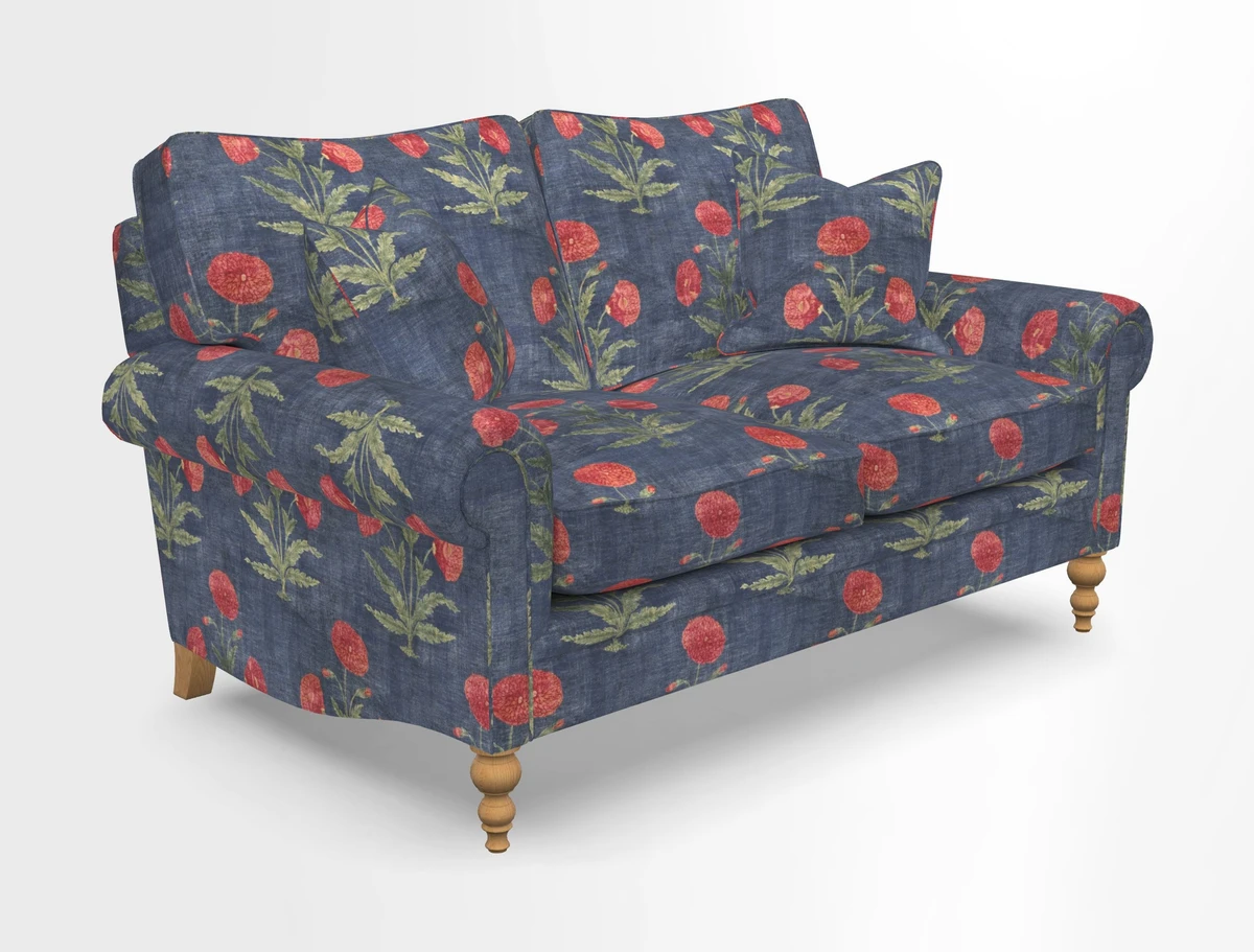 Aldingbourne 3 seater sofa in Grain Sack Stripe Linen Red