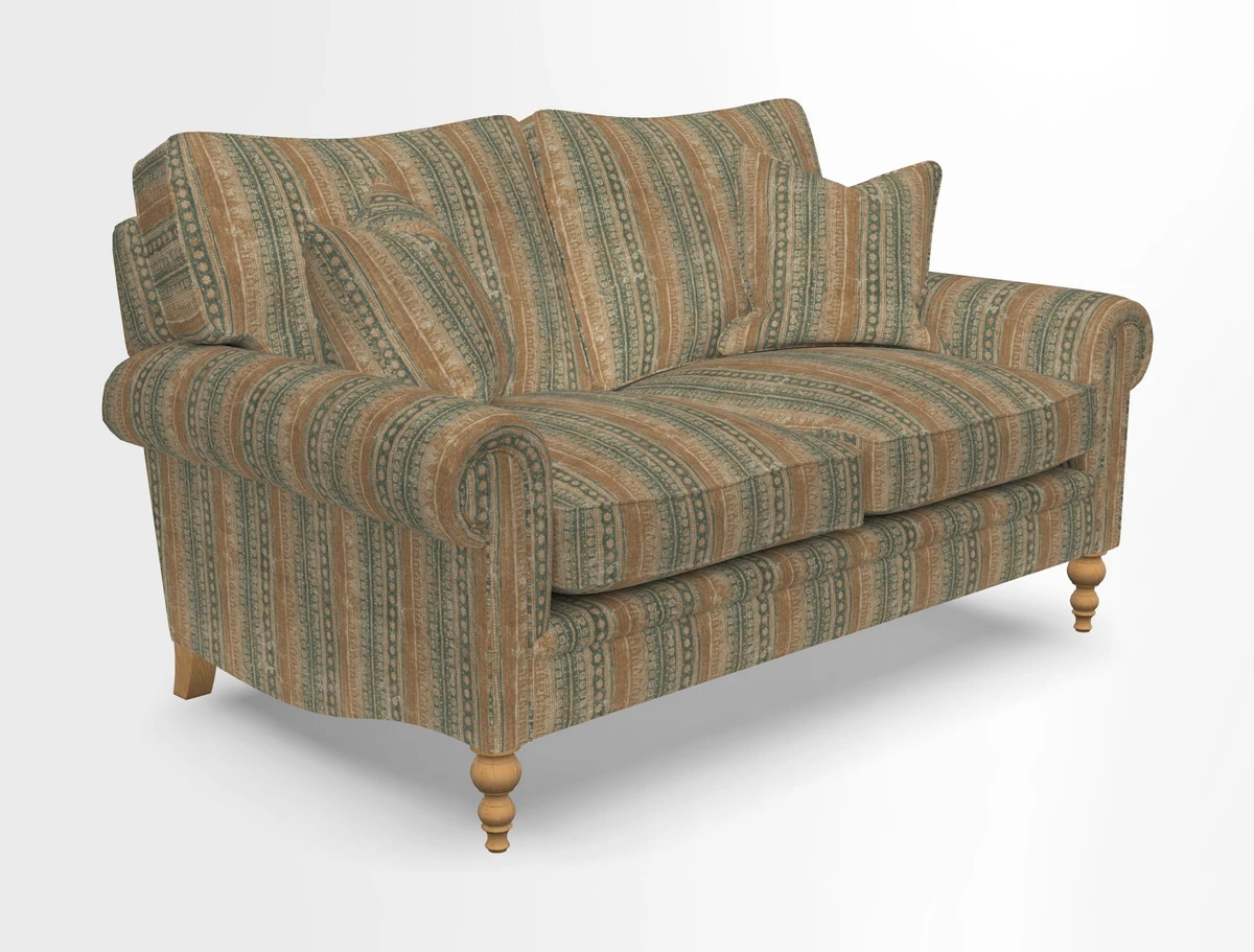 Aldingbourne 3 seater sofa in Grain Sack Stripe Linen Red