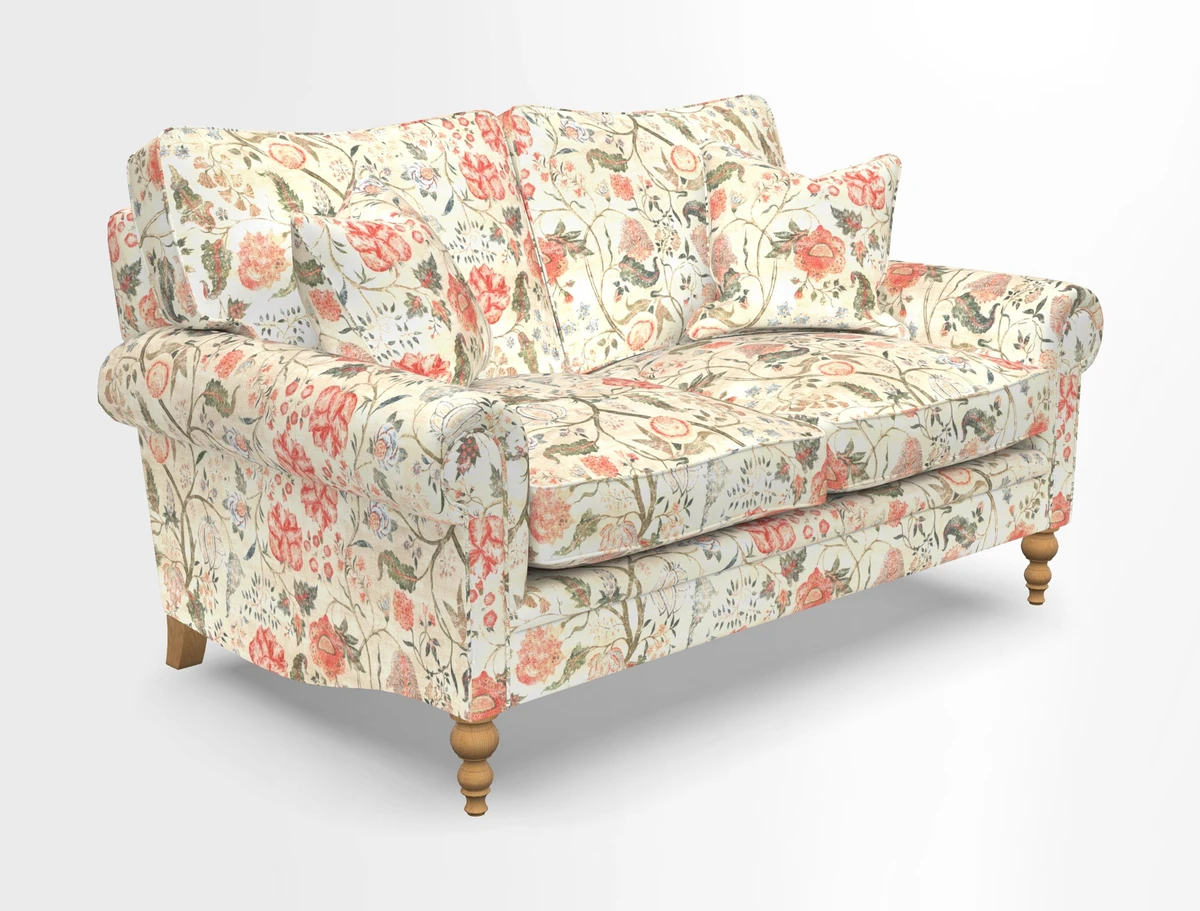 Aldingbourne 3 seater sofa in Grain Sack Stripe Linen Red