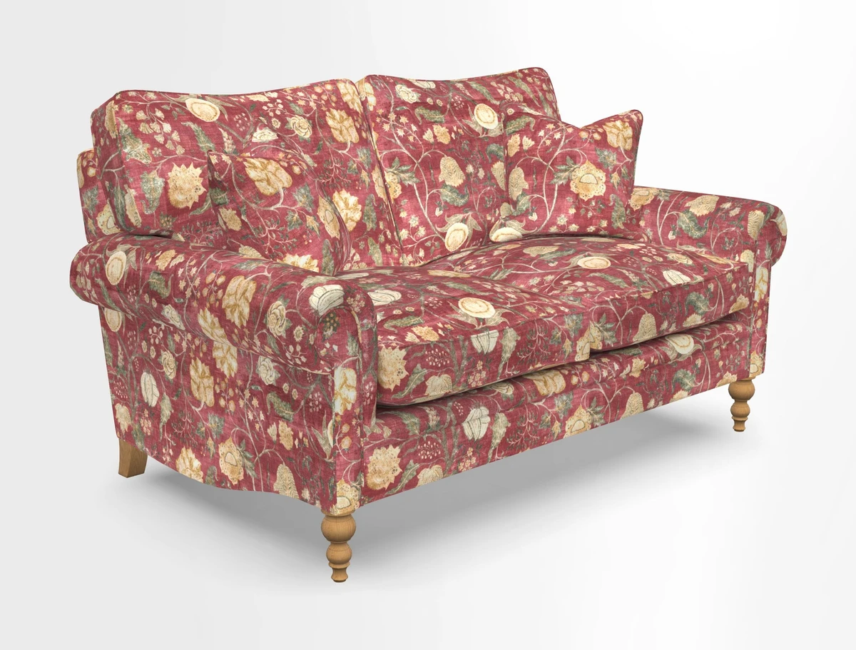 Aldingbourne 3 seater sofa in Grain Sack Stripe Linen Red